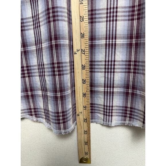 Wrangler Men's Long Sleeve Shirt Pearl Snaps Sz XL Plum Plaid Western Cowboy - Picture 8 of 10